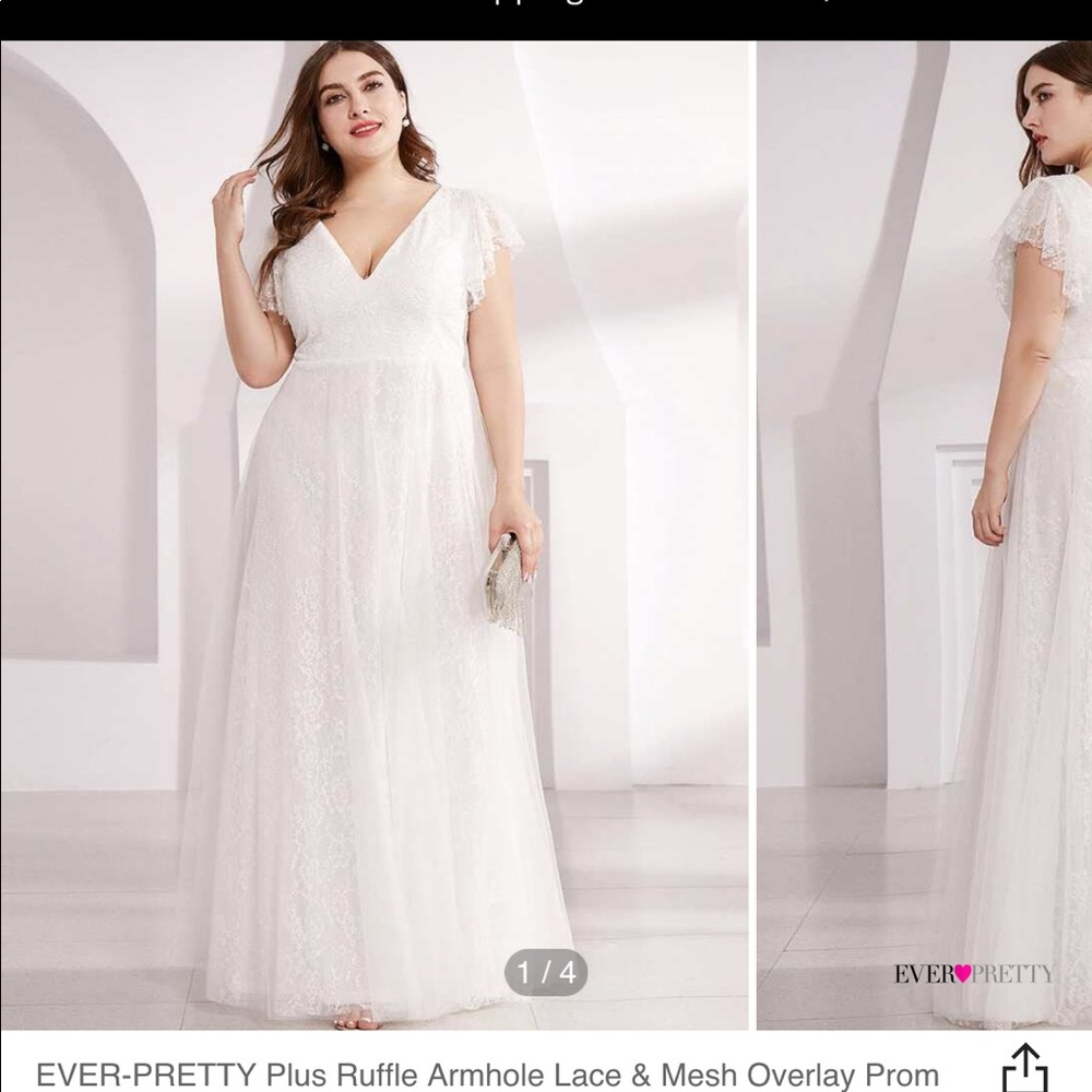 White plus size dress